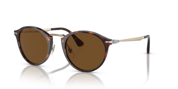 Óculos de sol Persol Calligrapher PO3166S, formato oval, armação em acetato/metal havana, lente marrom polarizada