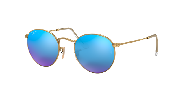 Ray ban round hot sale flash lenses blue