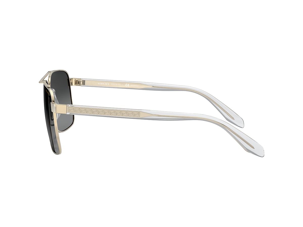 NWT Versace Men Sunglasses VE2174 12525A Gold/Light Brown Mirror Gold Lens 59mm
