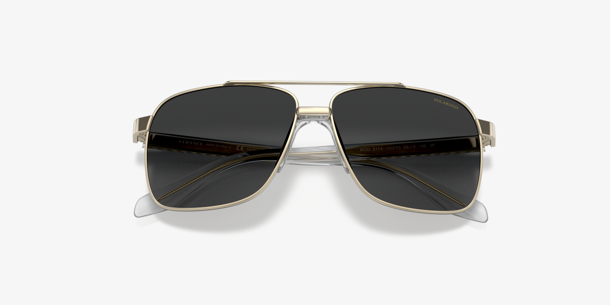 Authentic Versace 0VE 2174 1252T3 PALE GOLD Polarized Sunglasses