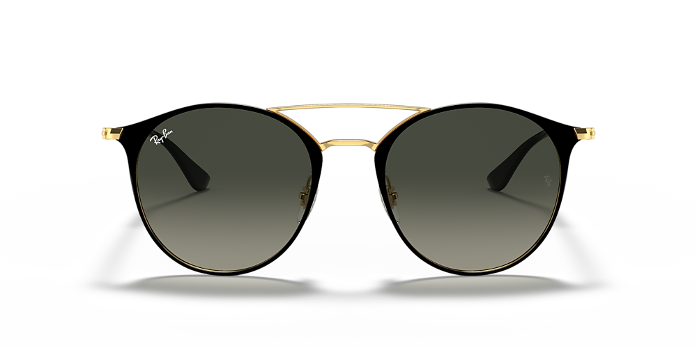 Ray-Ban RB3546 49 Grey Gradient & Black On Gold Sunglasses