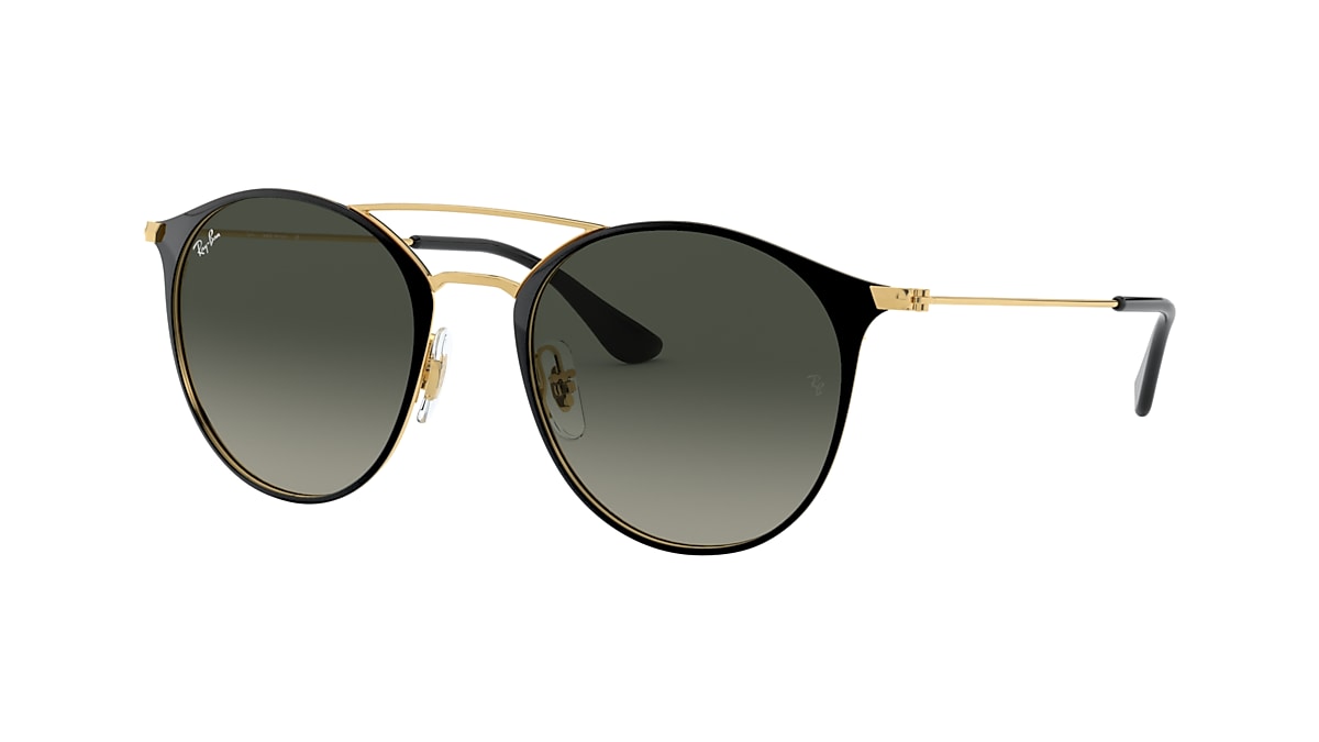 Ray-Ban RB3546 52 Grey Gradient & Black On Gold Sunglasses