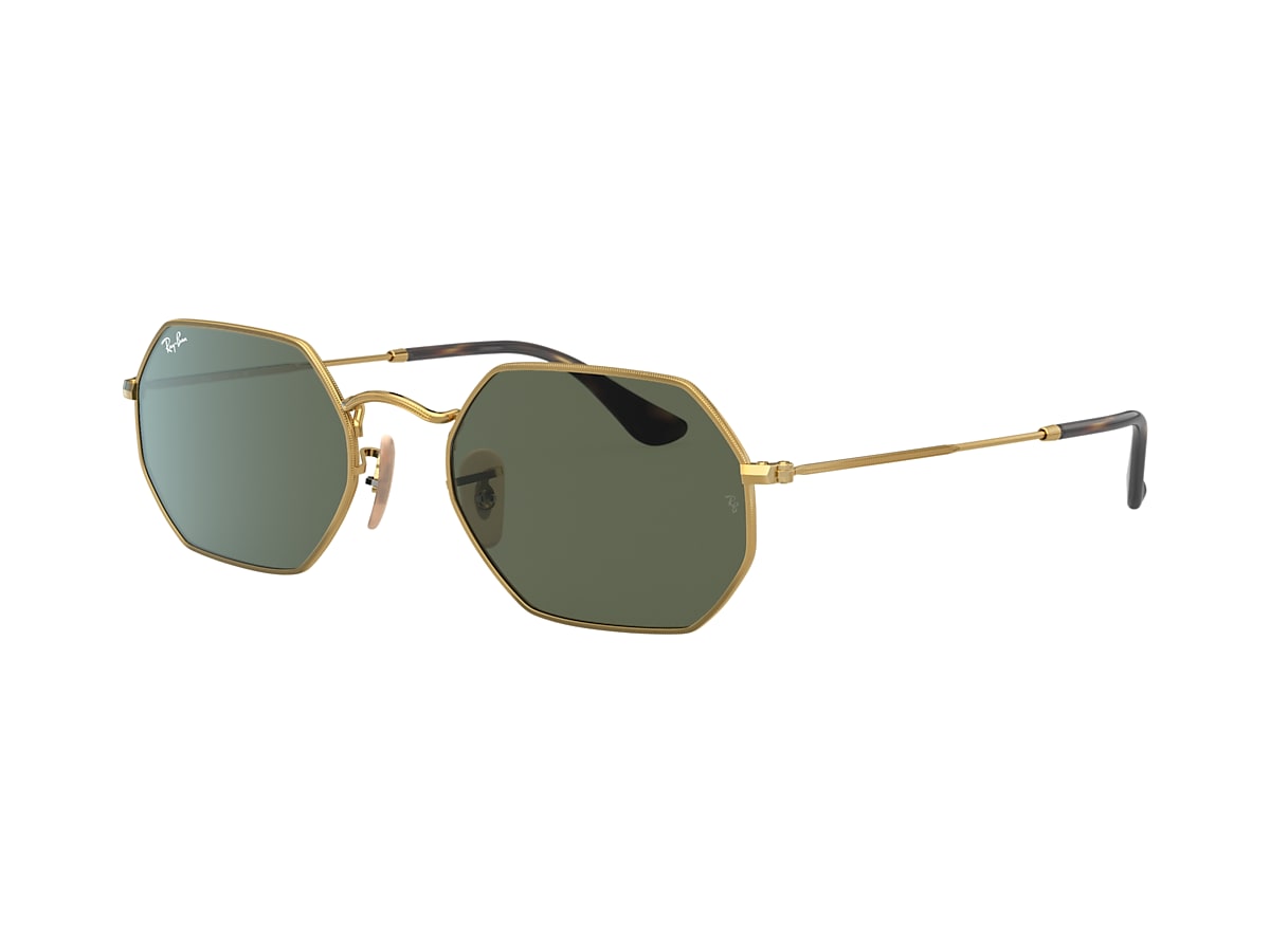 opening arm modder Ray-Ban RB3556N Octagonal Classic 53 Green Classic G-15 & Gold Sunglasses |  Sunglass Hut USA