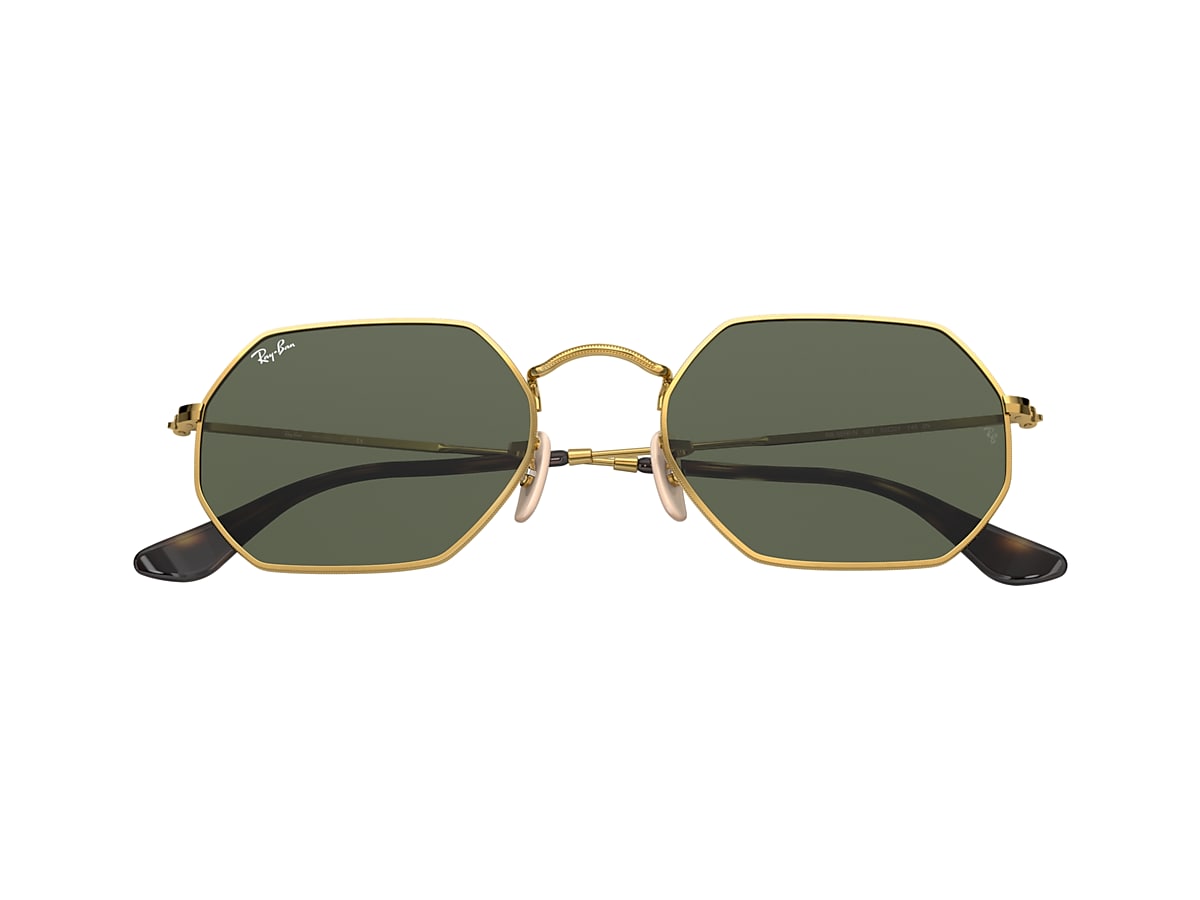 Ray-Ban RB3556N Octagonal Classic 53 Green Classic G-15 & Gold Sunglasses |  Sunglass Hut USA