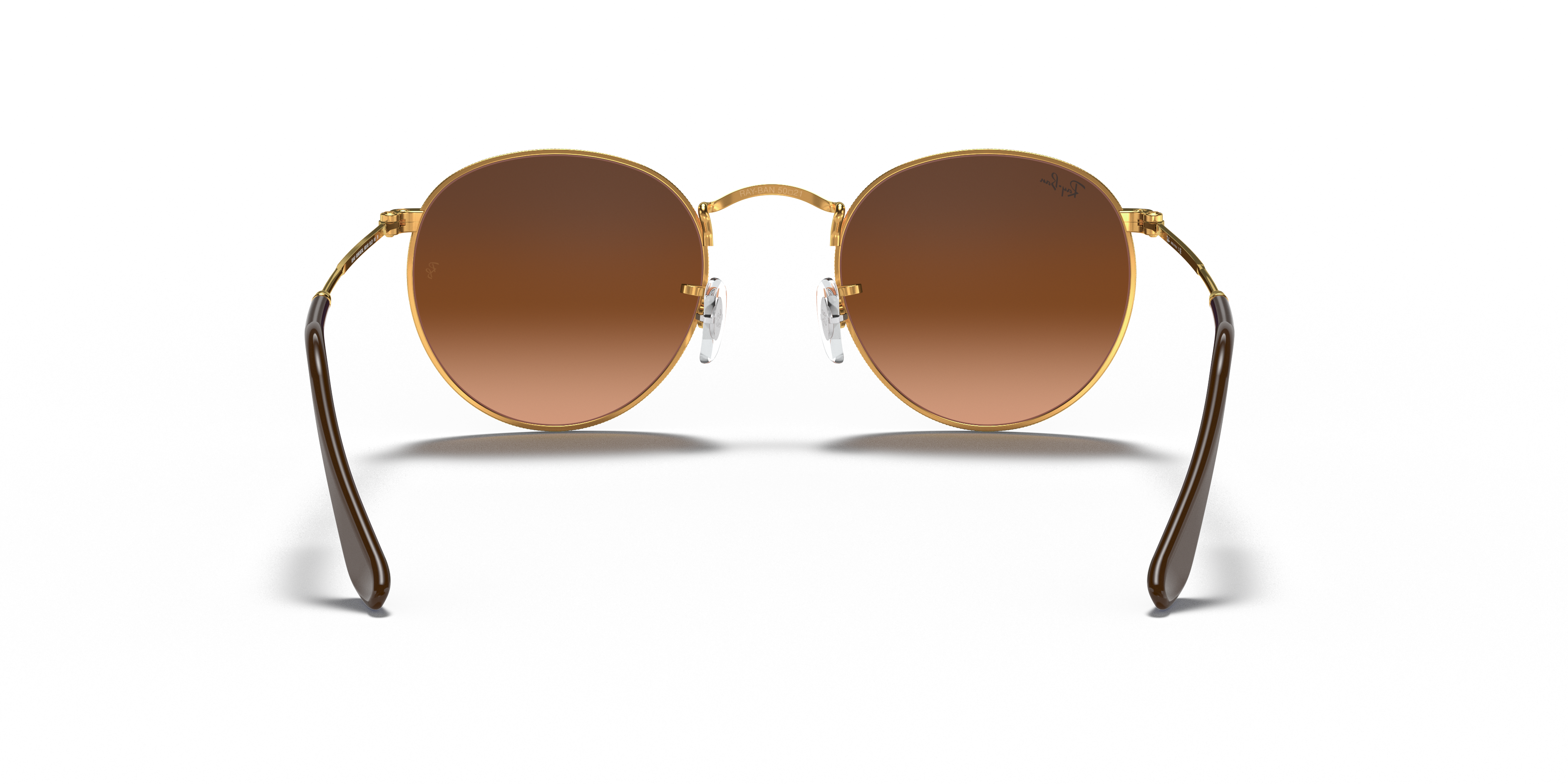 ray ban round metal light brown gradient