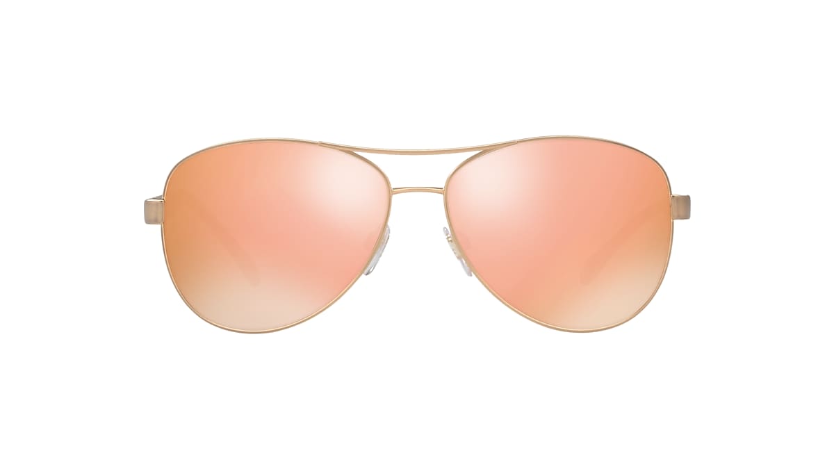 Burberry 59 Brown Mirror Rose Gold & Gold Sunglasses | Sunglass Hut USA