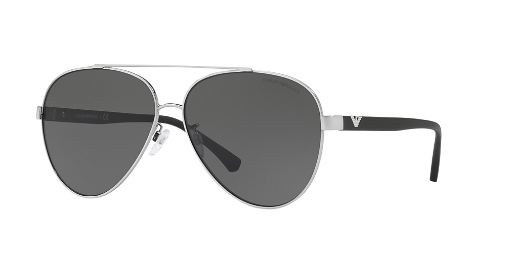 Emporio Armani EA2046D 62 Grey Shiny Silver Sunglasses