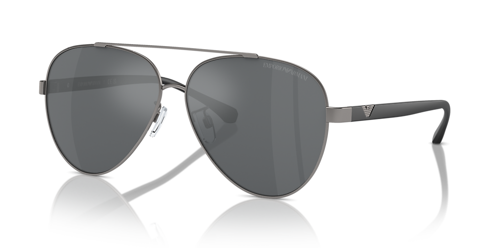 Emporio Armani EA2046D 62 Mirror Black Matte Gunmetal Sunglasses