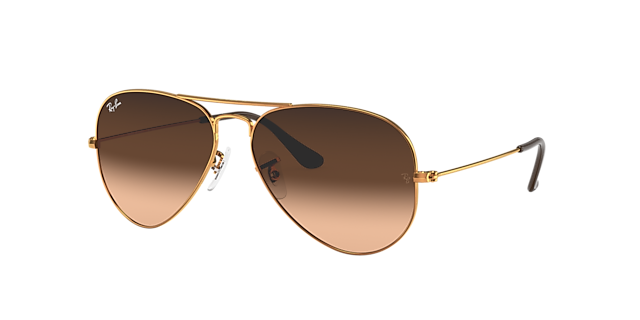 Aviator sunglasses in gold and brown
