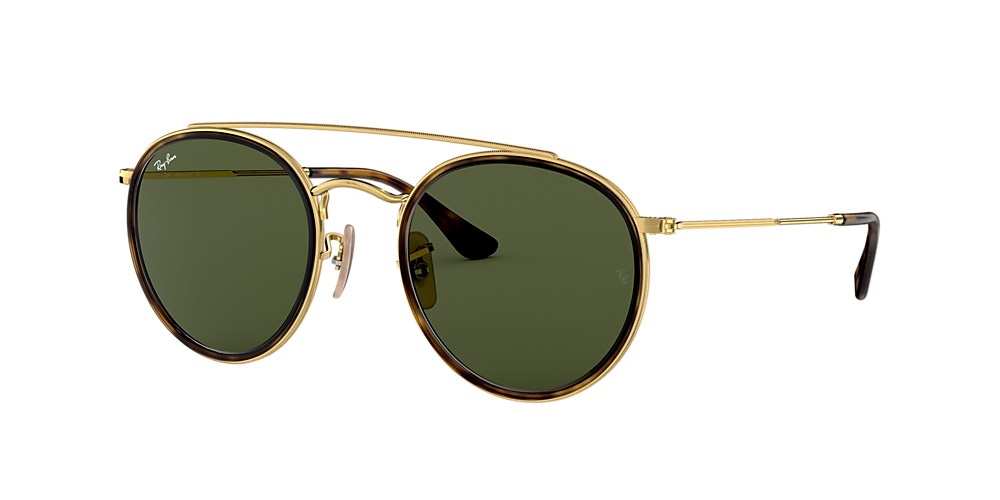 Ray Ban Rb3647n Round Double Bridge 51 Green Classic G 15 Gold Sunglasses Sunglass Hut Australia
