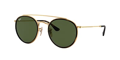 Geavanceerd Beven Tijdreeksen Ray-Ban RB3647N Round Double Bridge 51 Green Classic G-15 & Gold Sunglasses  | Sunglass Hut USA