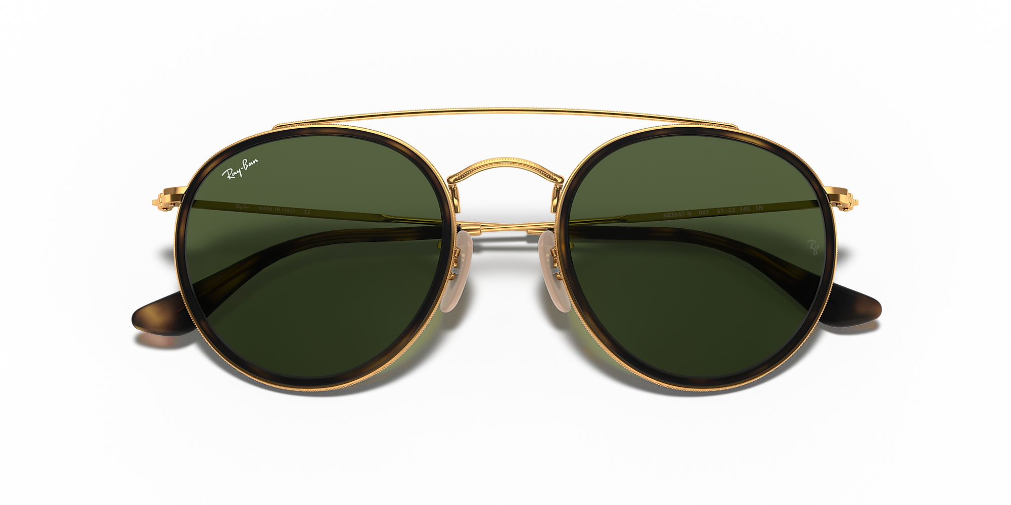 Ray-Ban RB3647N Round Double Bridge Oro / Verde / Classic G-15 image 6