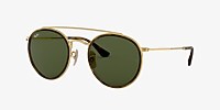 Ray Ban Rb3647n Round Double Bridge 51 Green Classic G 15 Gold Sunglasses Sunglass Hut Usa
