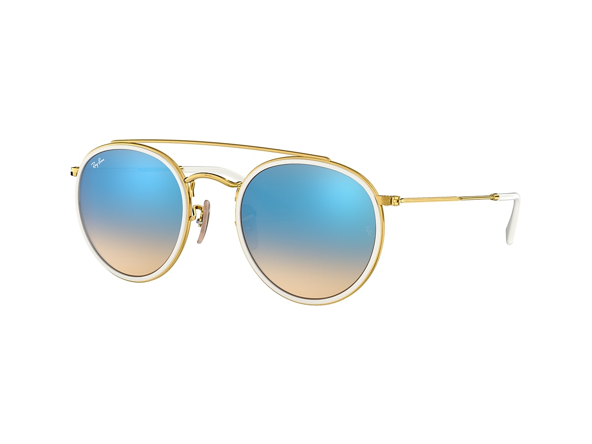 Round Bridge 51 Blue Gradient & Gold Sunglasses | Sunglass Hut USA
