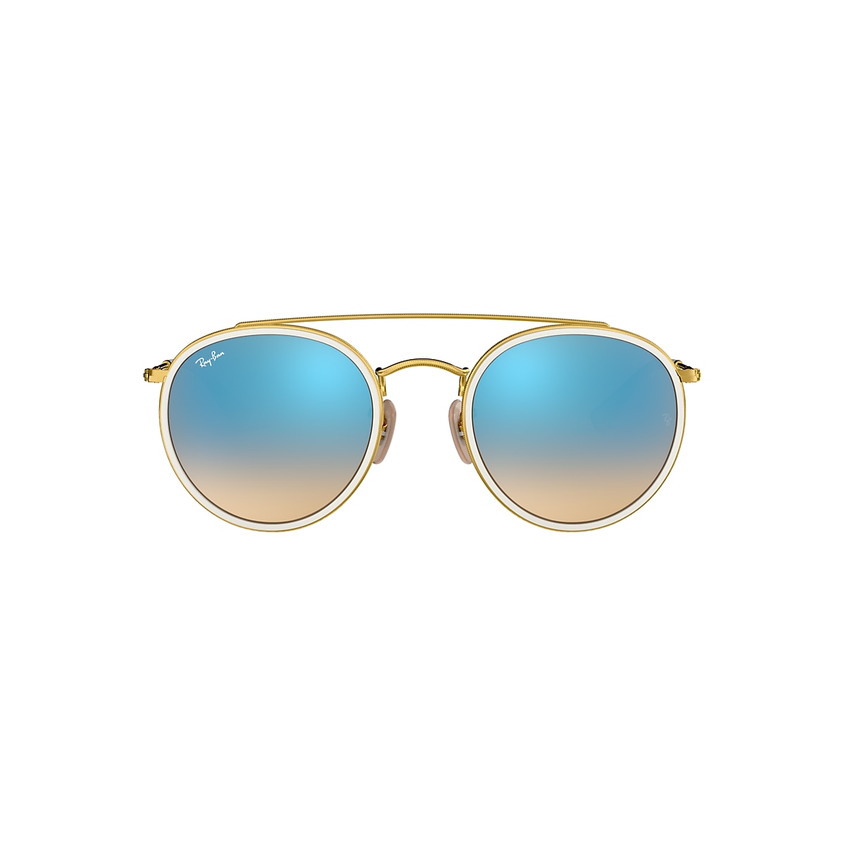 Round Bridge 51 Blue Gradient & Gold Sunglasses | Sunglass Hut USA