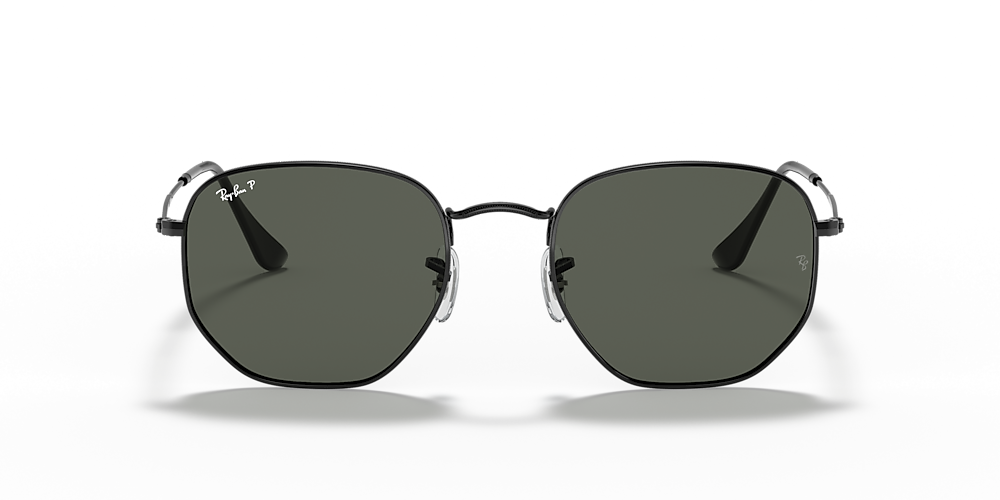 Ray-Ban RB3548N Hexagonal Flat Lenses 54 Green u0026 Black Polarized Sunglasses  | Sunglass Hut USA