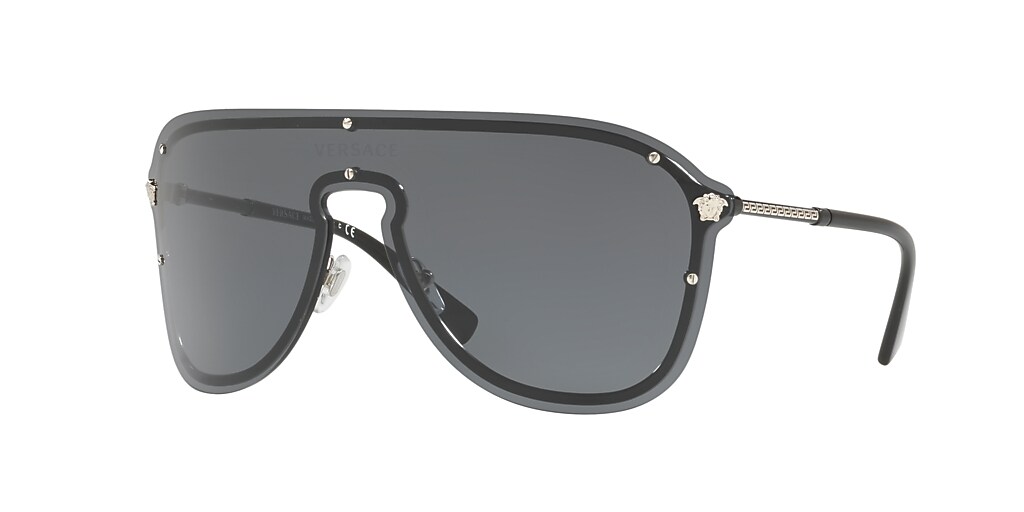 Versace VE2180 01 Dark Grey & Silver Sunglasses Sunglass Hut United