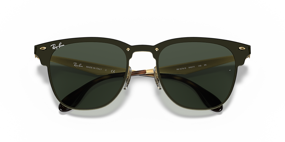 weak Operation possible premium Ray-Ban RB3576N Blaze Clubmaster 01 Green Classic & Gold Sunglasses |  Sunglass Hut USA