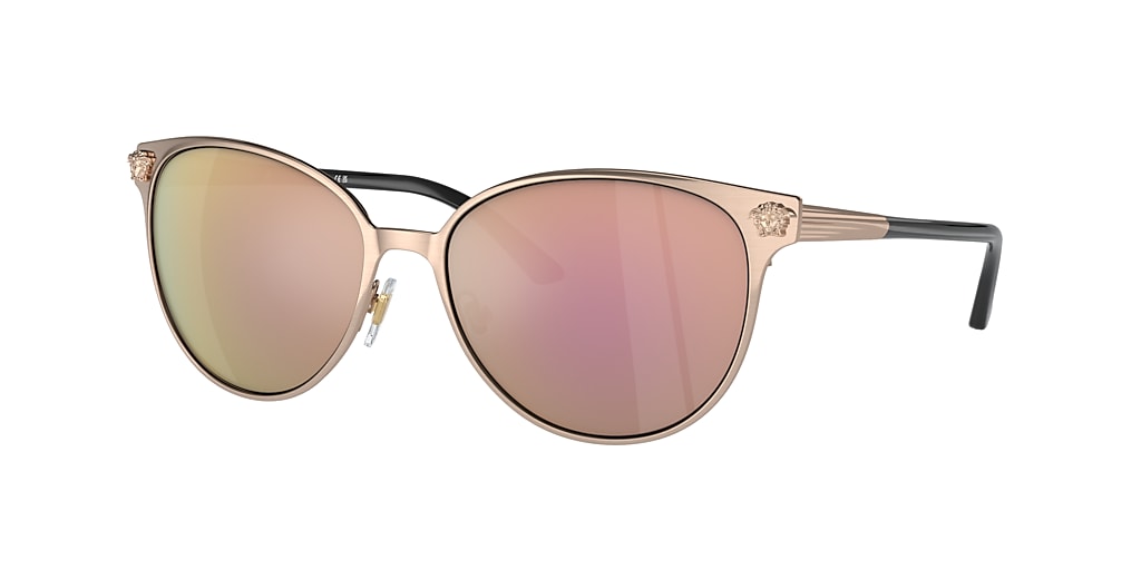 Versace VE2168 57 Dark Grey Mirror Pink & Pink Gold Sunglasses ...