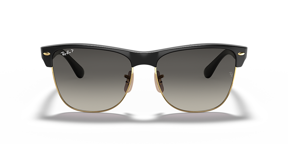 Ray-Ban RB4175 Clubmaster Oversized 57 Grey u0026 Black Polarized Sunglasses |  Sunglass Hut USA