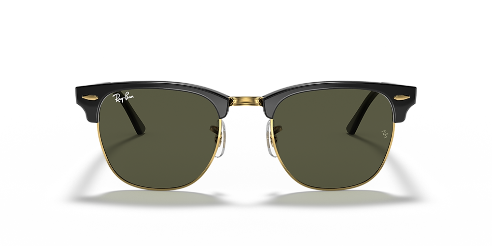 Ray-Ban RB3016F Clubmaster Classic 55 Green & Black On Gold