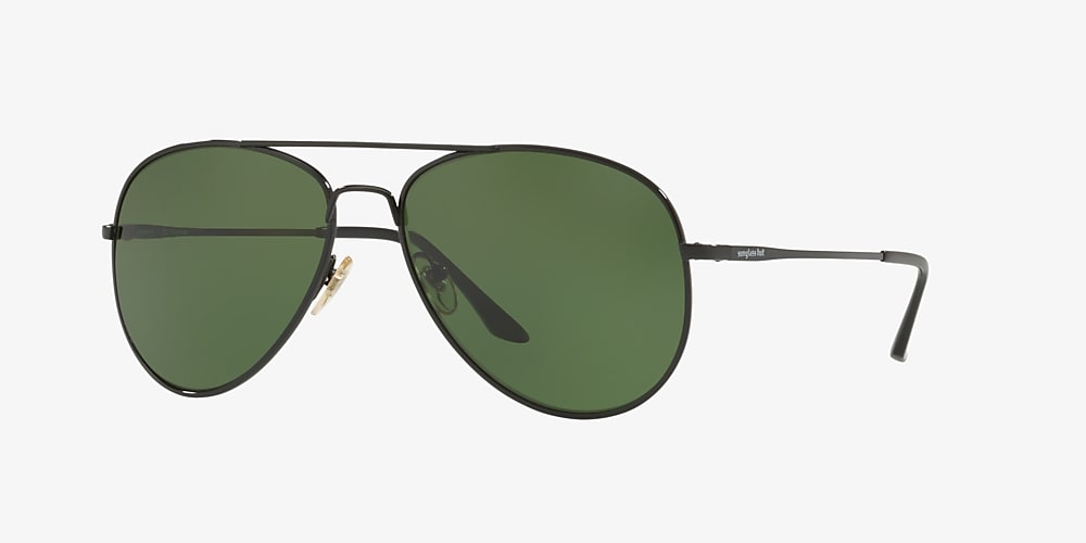 SUNGLASS HUT COLLECTION HU1001 Black - Men Sunglasses, Polarized Green  Classic G-15 Lens