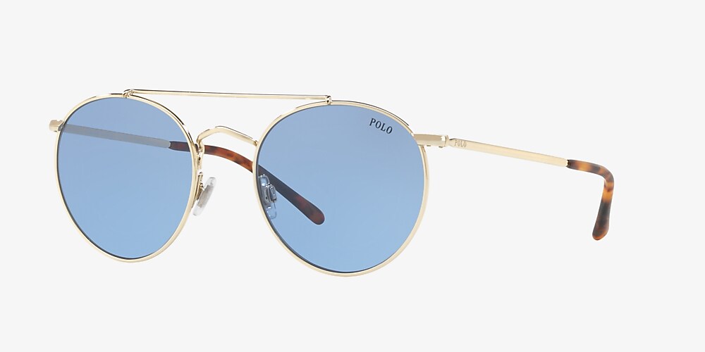 Polo Ralph Lauren PH3114 51 Light Blue & Shiny Pale Gold Sunglasses |  Sunglass Hut Australia