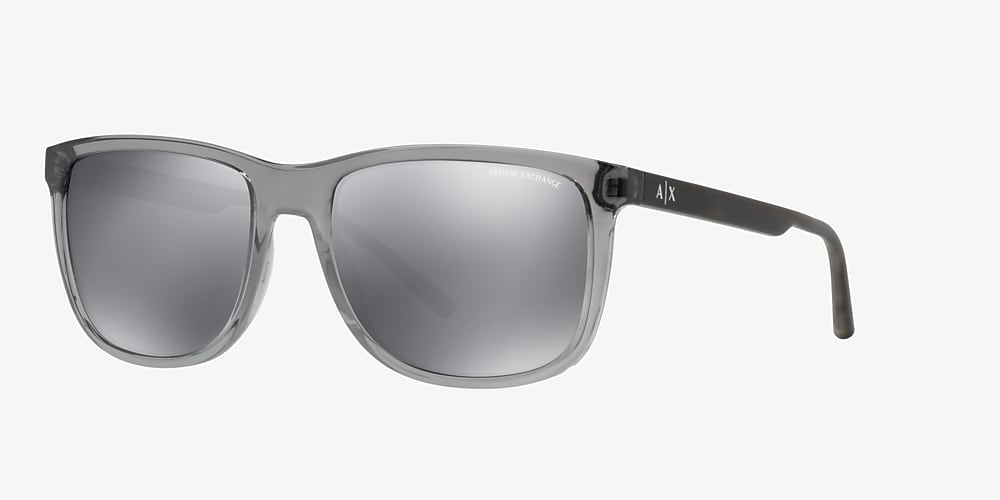 Armani Exchange AX4070S 57 Mirror Black & Shiny Grey Sunglasses | Sunglass  Hut USA