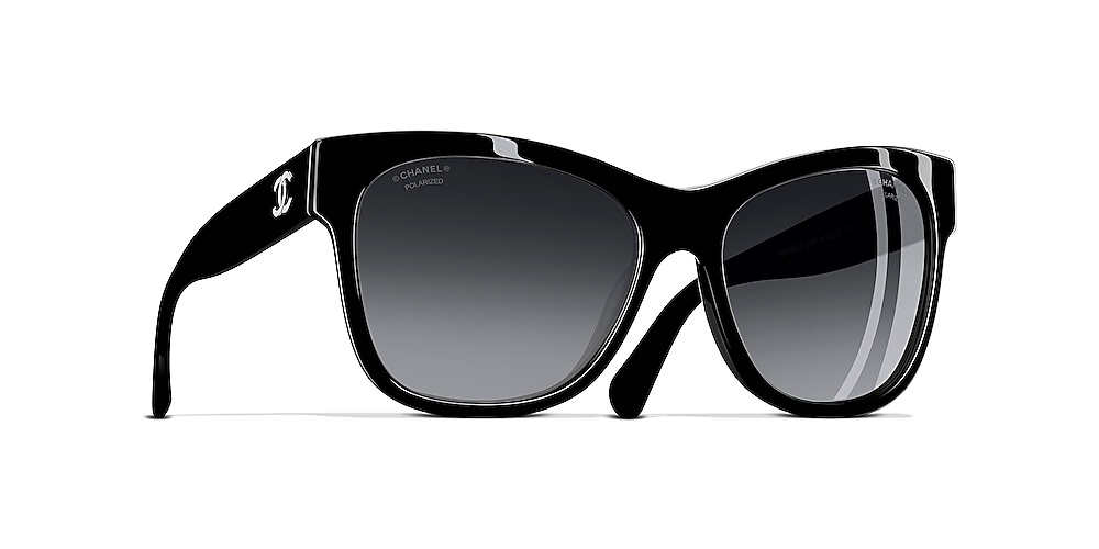 Chanel Square Sunglasses CH5380 56 Grey & Black Polarised