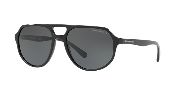Emporio Armani EA2076 Grey-Black & Silver Sunglasses | Sunglass Hut USA