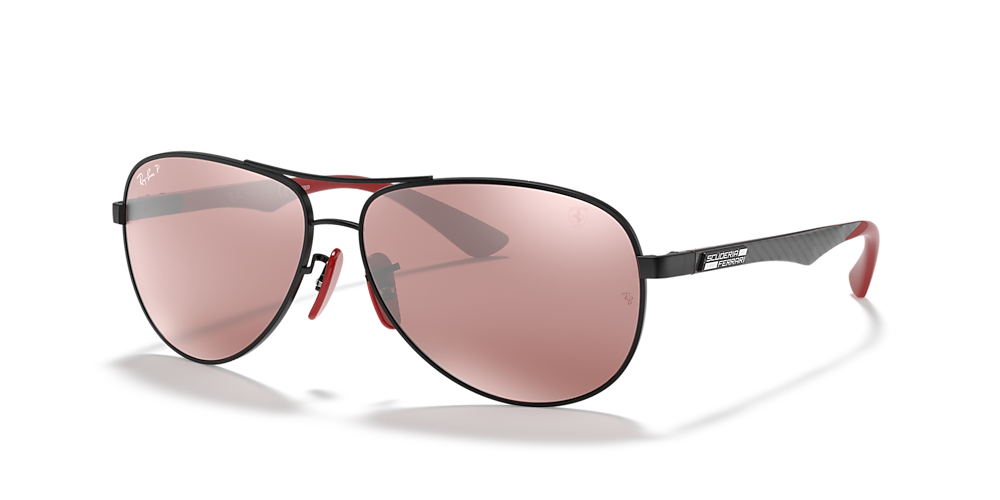 Indirect omringen Let op Ray-Ban RB8313M Scuderia Ferrari Collection 61 Silver & Black Polarized  Sunglasses | Sunglass Hut USA
