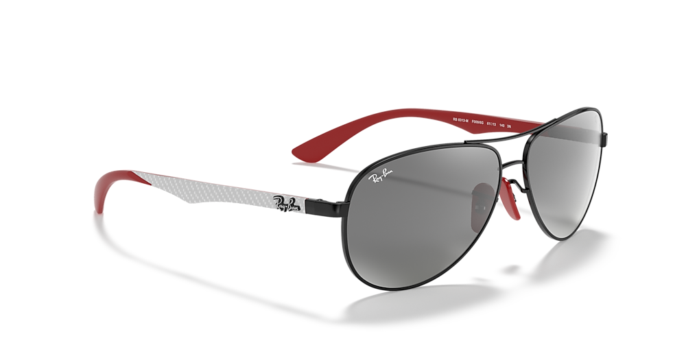 Ray-Ban RB8313M FERRARI Grey Mirror Silver & Black Sunglasses | Sunglass USA