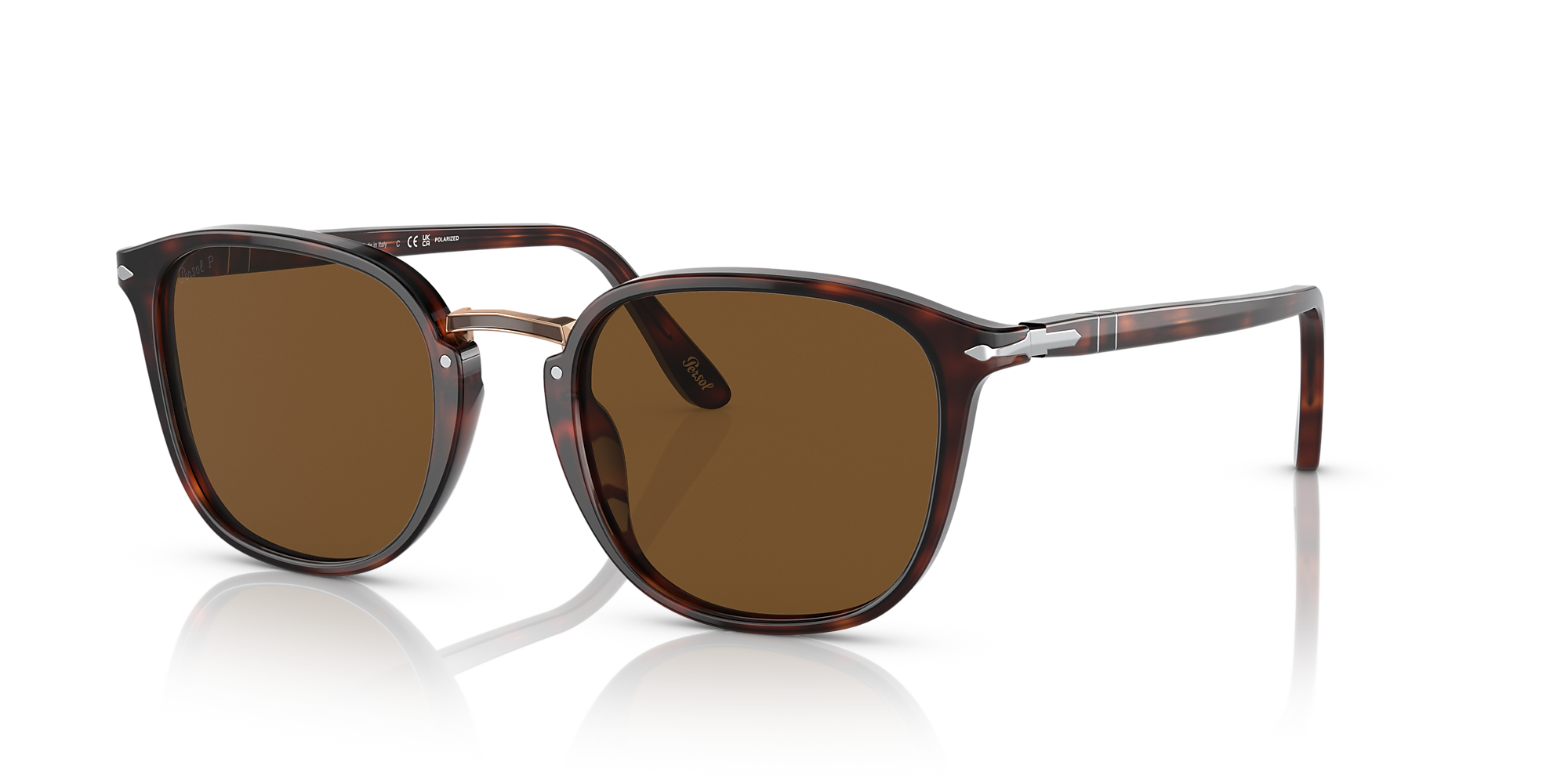 Persol PO3186S 53 Marrom polarizado & Havana Polarizados Óculos de sol ...