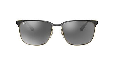 Ray-Ban RB3569 59 Grey Mirror Silver Gradient & Black On Gold