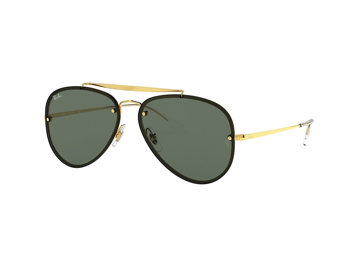 Ray-Ban RB3584N Blaze Aviator 61 Dark Green & Gold Sunglasses 