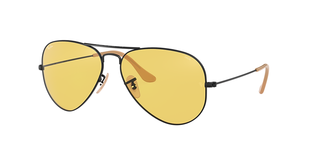 Ray Ban Rb3025 Aviator Washed Evolve 58 Yellow Black Sunglasses Sunglass Hut Usa