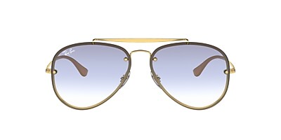 Ray-Ban RB3584N Blaze Aviator 58 Clear Gradient Light Blue & Gold