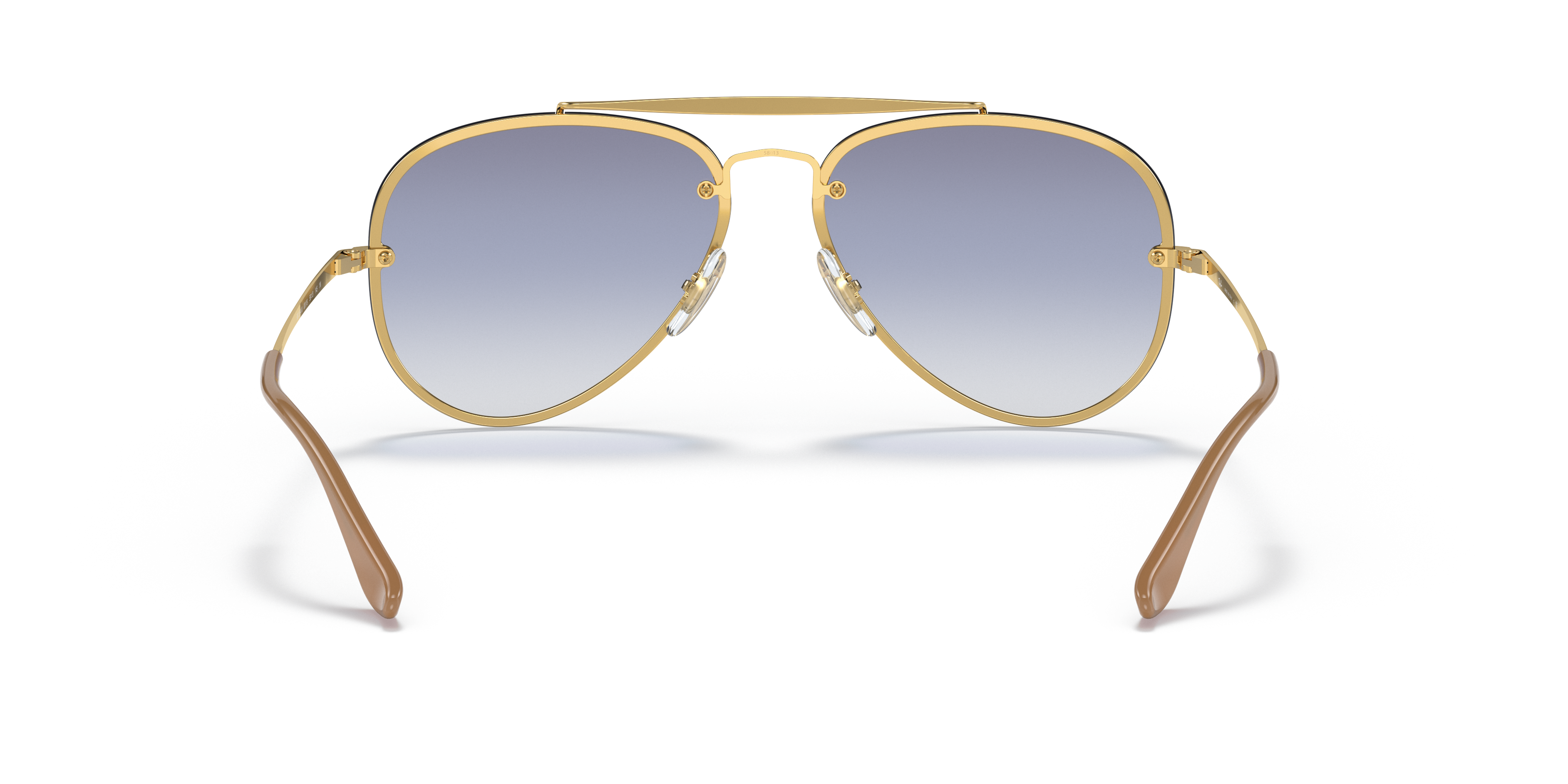 Ray-Ban RB3584N BLAZE AVIATOR 58 Clear Gradient Light Blue \u0026 Gold  Sunglasses | Sunglass Hut Australia
