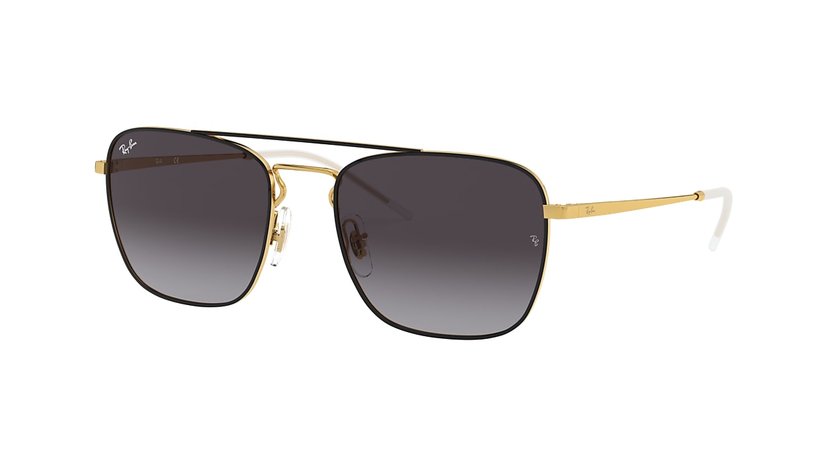 Ray-Ban RB3588 55 Grey & Black On Gold Sunglasses | Sunglass Hut USA