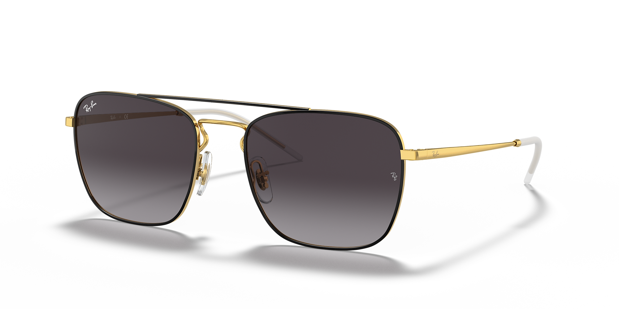 Ray Ban Rb3588 55 Grey And Black On Gold Sunglasses Sunglass Hut Usa 2307