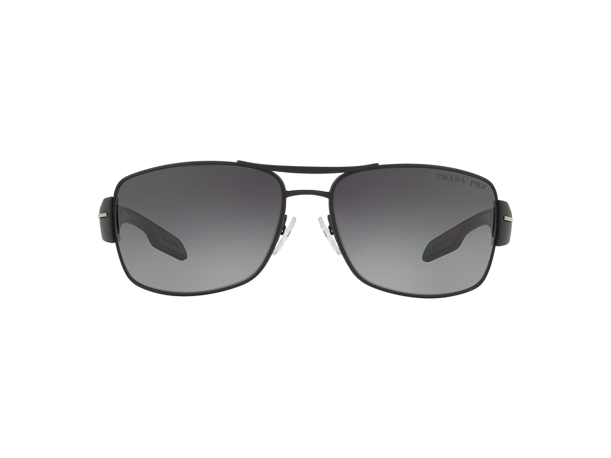 PRADA LINEA ROSSA PS 53NS Black Rubber Men Sunglasses Polar Grey Gradient Lens