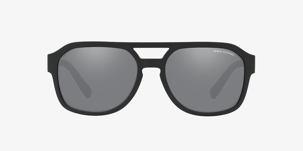 57 Armani Hut Sunglasses Grey | Black USA Matte & Exchange Black Sunglass AX4074S Light Mirror