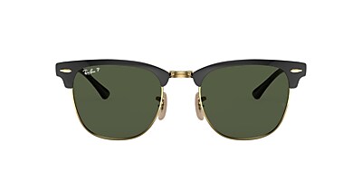 Ray-Ban RB3716 Clubmaster Metal 51 Green & Black On Gold Polarized