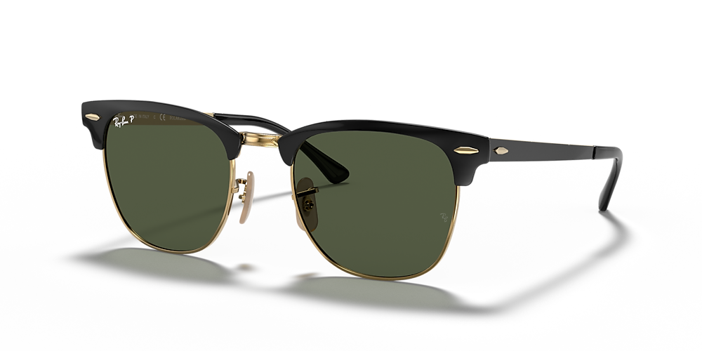 Ray-Ban RB3716 Clubmaster Metal 51 Polarized Green Classic G-15 & Black On  Gold Polarised Sunglasses | Sunglass Hut United Kingdom