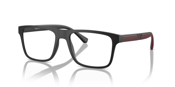 Óculos de sol Emporio Armani EA4115, formato quadrado, armação em acetato preto, lente transparente