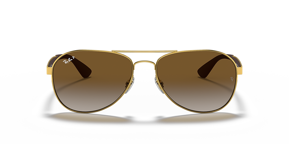 Ray-Ban RB3549 58 Brown & Gold Polarized Sunglasses | Sunglass Hut USA