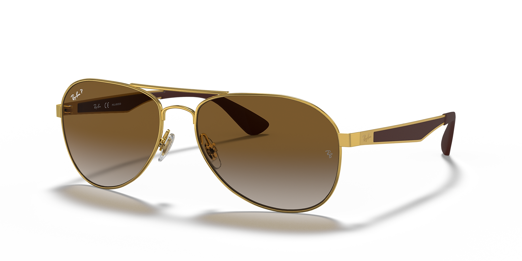 Ray-Ban RB3549 58 Brown & Gold Polarized Sunglasses | Sunglass Hut USA