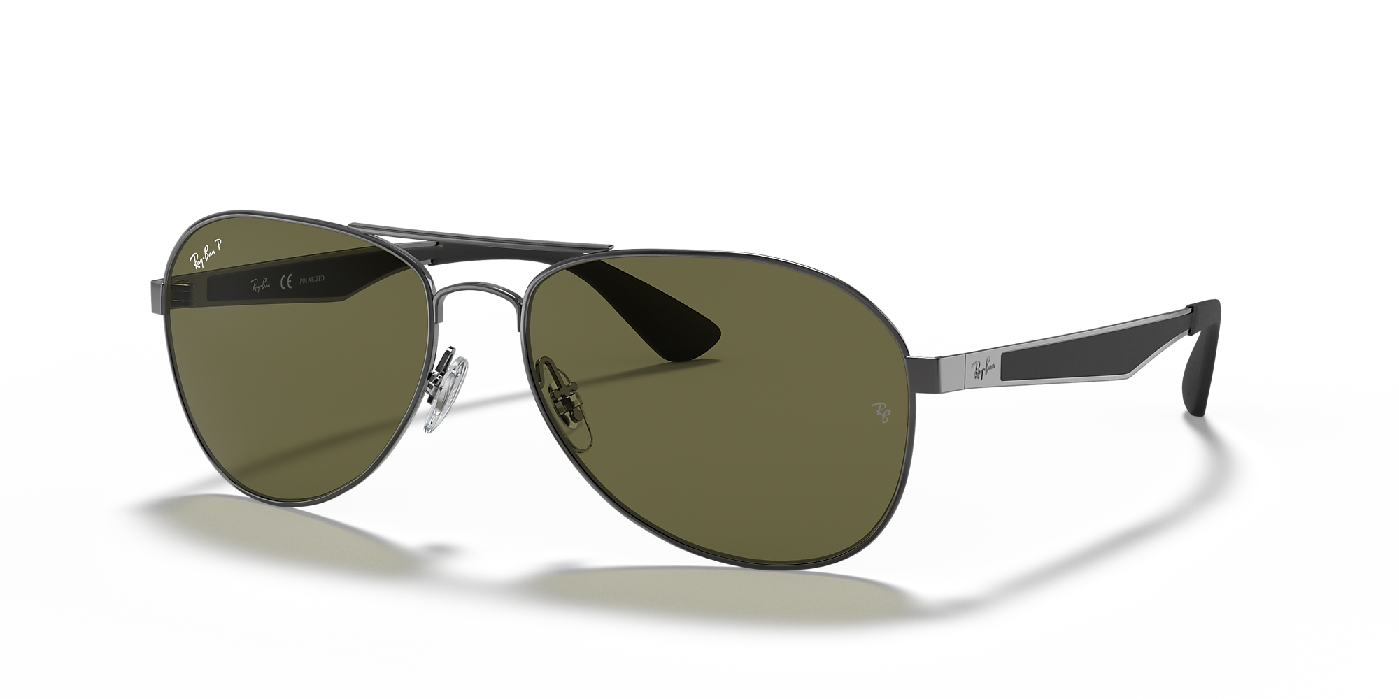 Ray-Ban RB3549 61 Green & Gunmetal Polarized Sunglasses | Sunglass Hut USA