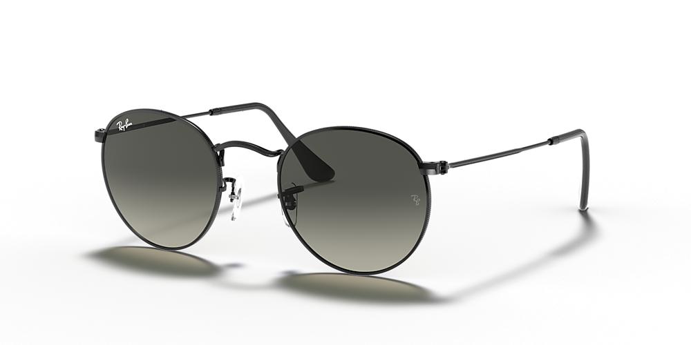 Ray-Ban RB3447N Round Flat Lenses 53 Grey Gradient & Black Sunglasses |  Sunglass Hut USA