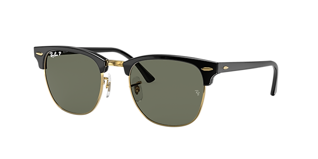 Ray-Ban RB3016F Clubmaster Classic 55 Green & Black Polarised